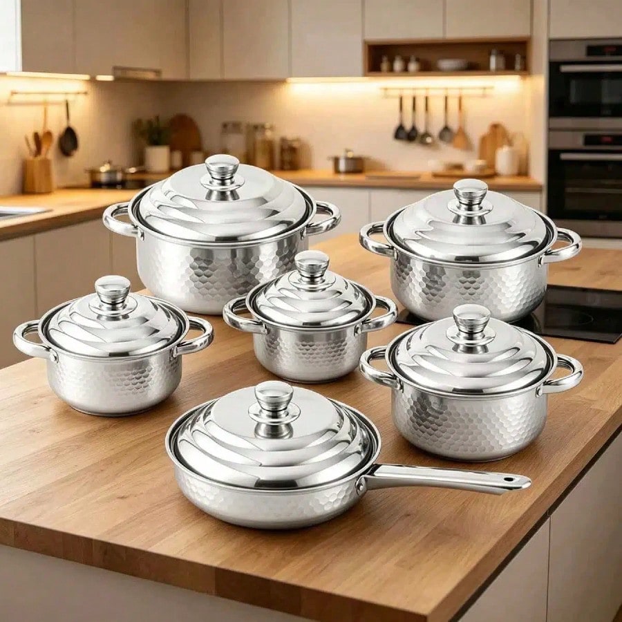 Mom'S Home Cooking - طقم أواني طهي من 12 قطعة،