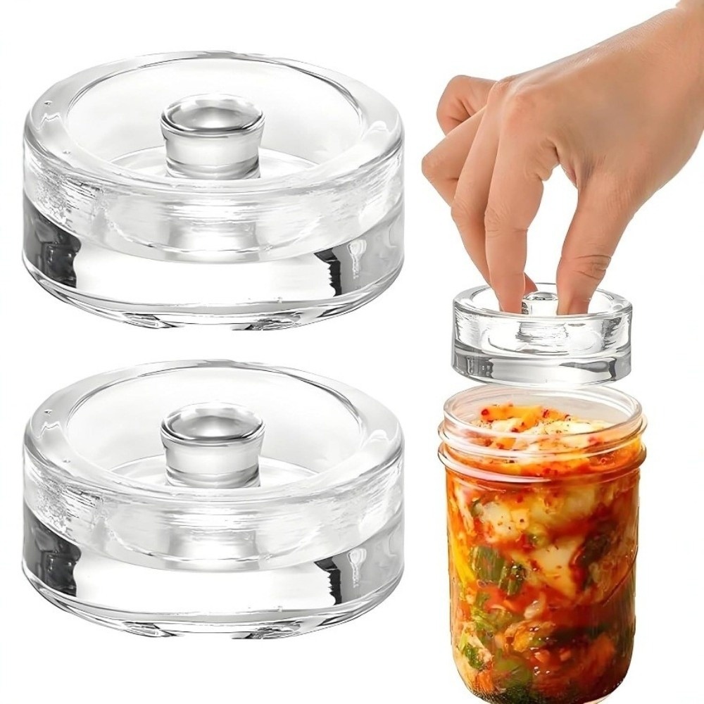 Fermentation Crock - 1/2/4 قطع أوزان زجاجية شفافة للمخمرة