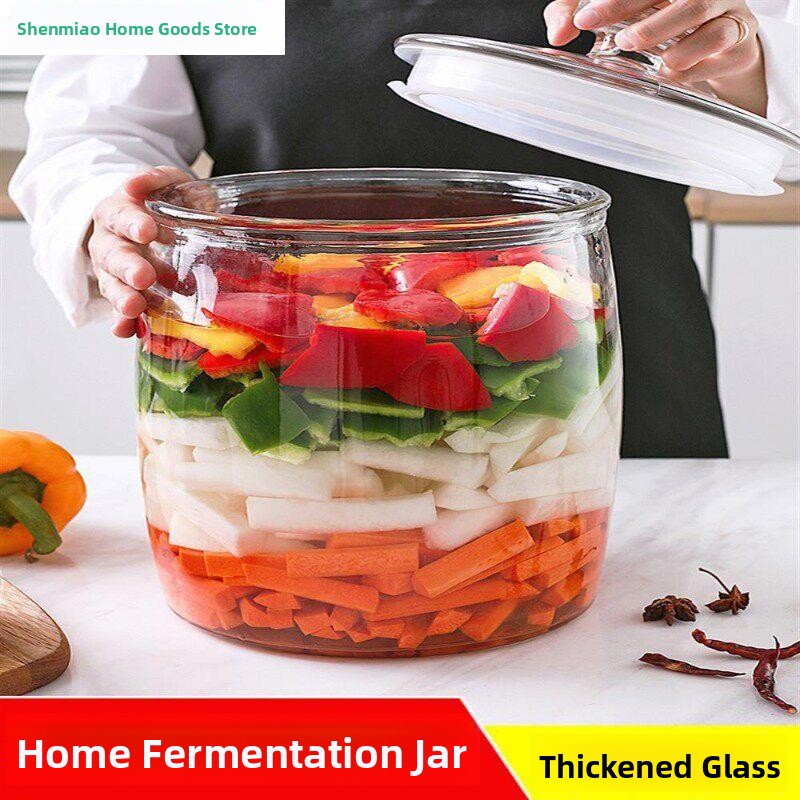 Fermentation Crock - وعاء زجاجي سميك للغاية لتخزين الكيمتشي