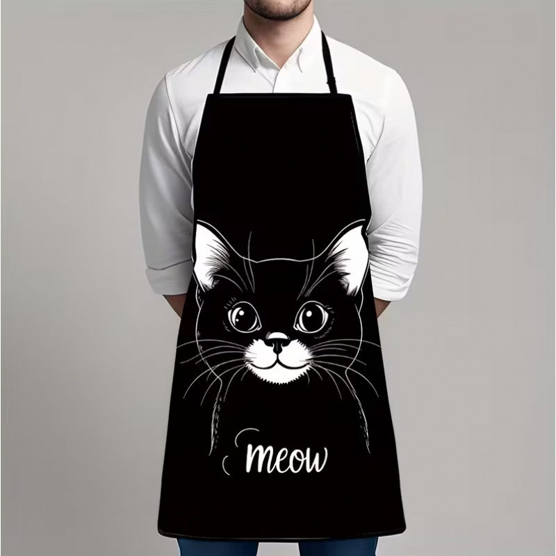 Home Cooking For Cats - قطعة واحدة من مريلة مطبخ بتصميم