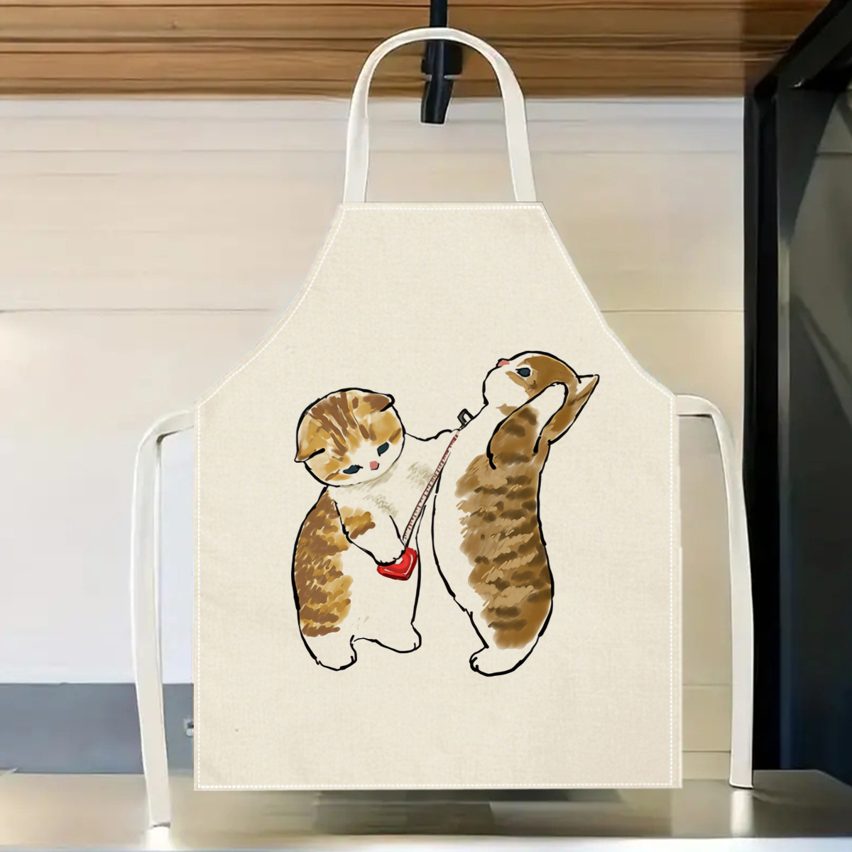 1 قطعة مريلة مطبخ من الكتان بت - مراجعة Home Cooking For Cats وسعره