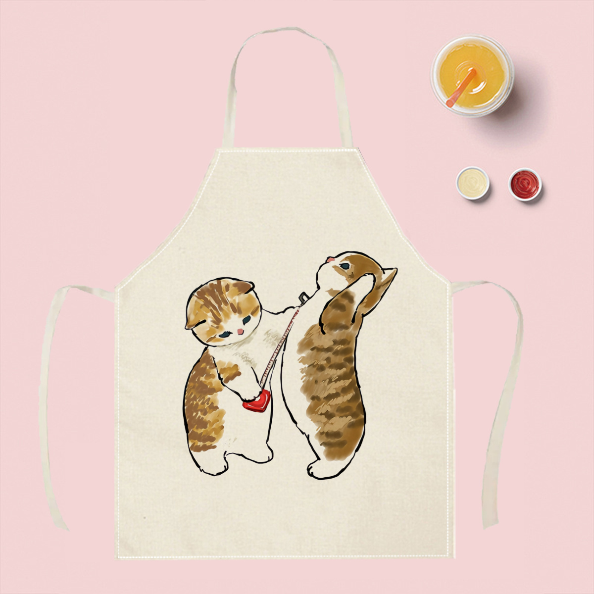 1 قطعة مريلة مطبخ من الكتان بت - مراجعة Home Cooking For Cats وسعره