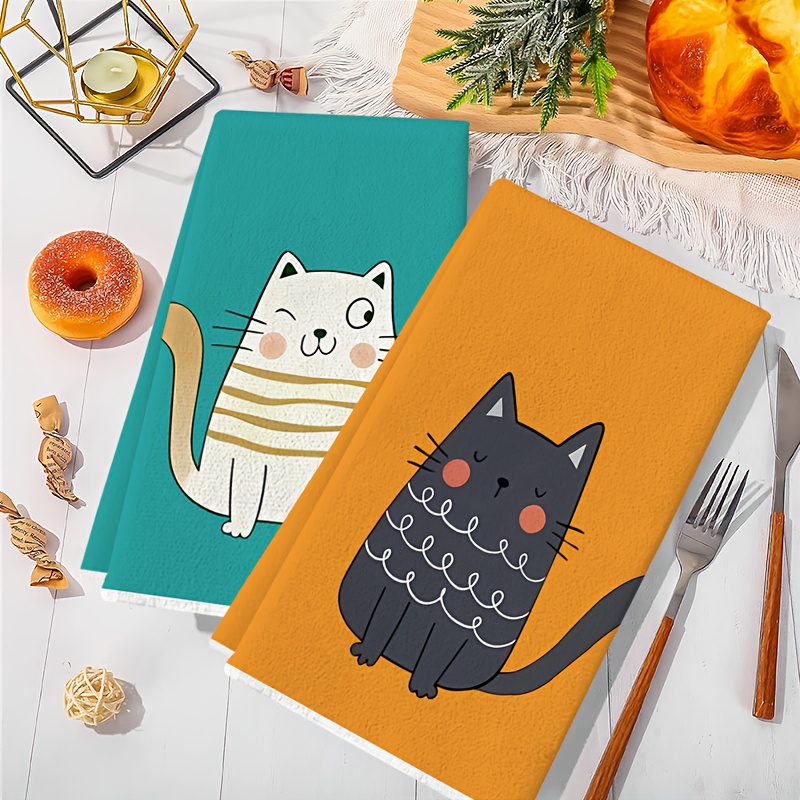 6 قطع، مناشف مطبخ بتصميم القطط - مراجعة Home Cooking For Cats وسعره
